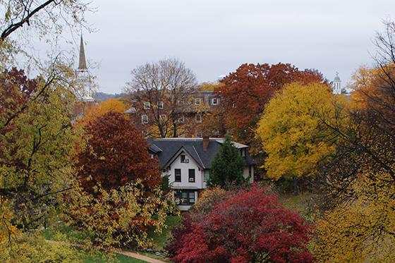 Photo of Chatham University's Shadyside Campus in the fall